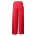 thumbnail image 4 of Women's Solid Color Stretchy Wide Leg Long Palazzo Pants Straight Leg Corduroy Pants Womens Sweatpants Women Pockets Petite Pants for Women Work Casual Womens Cargo Pants Pants Women Casual Work, 4 of 6