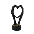 thumbnail image 4 of Escultura de manos de corazón de Halloween, estatua de pareja de calaveras, decoración decorativa aterradora, amor Negro, 4 of 9