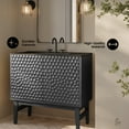 thumbnail image 3 of Bosse 36" Freestanding Bathroom Vanity in Black Oak with Black 3-Hole Widespread Sink Top, 3 of 11