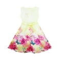 thumbnail image 2 of Girls Dress Rose Flower Print Butterfly Embroidery Purple 7 Years, 2 of 4