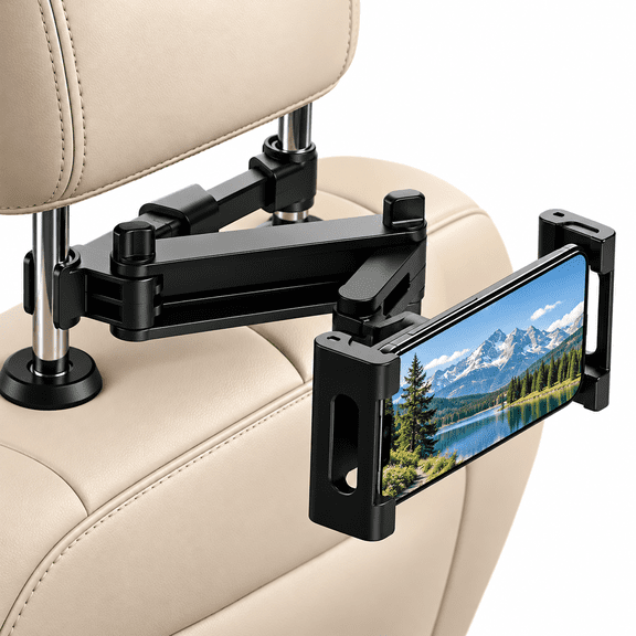 FIXPARTS Car Headrest Tablet Holder,Car Holder Back Seat,360° Rotation,for 4.7–12.9″ Device