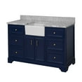 thumbnail image 4 of Zelda 60" Single Farmhouse Bathroom Vanity with Royal Blue Cabinet and Carrara Marble Top, 4 of 6