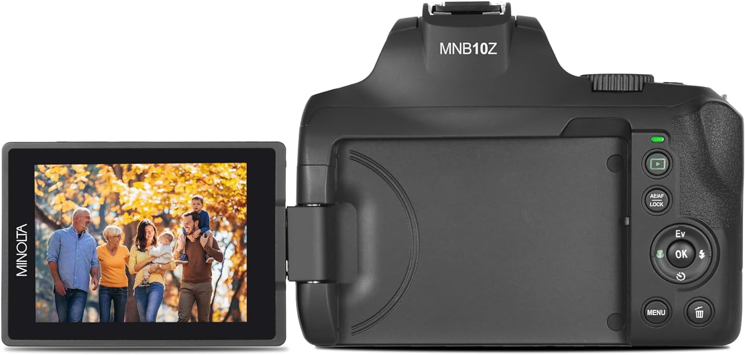 Minolta MNB10Z 64 Megapixel Auto Focus Digital Camera with 10x Optical Zoom, 4K Ultra HD Video Bundle Black