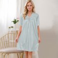 thumbnail image 6 of HomeGardon Nightgowns for Women,Summer Dresses Women's Short Sleeved Loose Plus Size Short Sleeved Lace Lace Imitation Silk Nightdress, 6 of 7