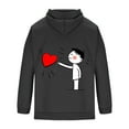 thumbnail image 3 of TaTaai His and Hers Valentine Print Hoodie, Cozy Pullover with Pocket, Matching Gift Sweatshirt Gift, 3 of 4