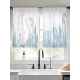 thumbnail image 2 of Seahorse Coastal Sheer Curtains 54 Inch Length 2 Panels for Living Room, Summer Beach Ocean Nautical Coral Voile Kitchen Curtain Set, Luxury Privacy Drapes Window Treatment for Bedroom, 2 of 7