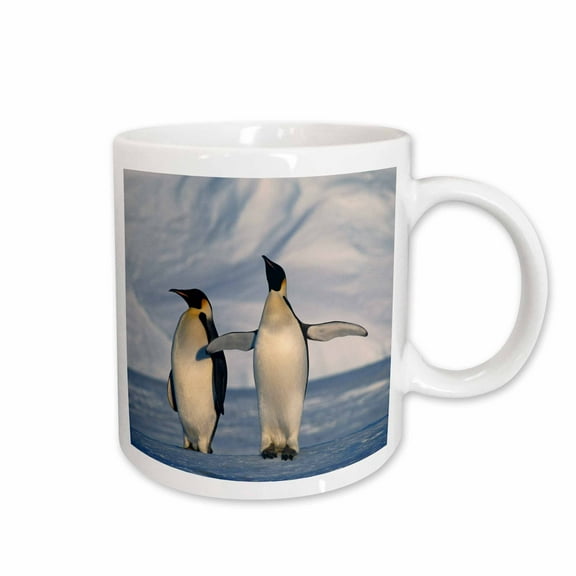 3drose, Antarctica, Emperor Penguins Standing in Winter, 15oz Mug