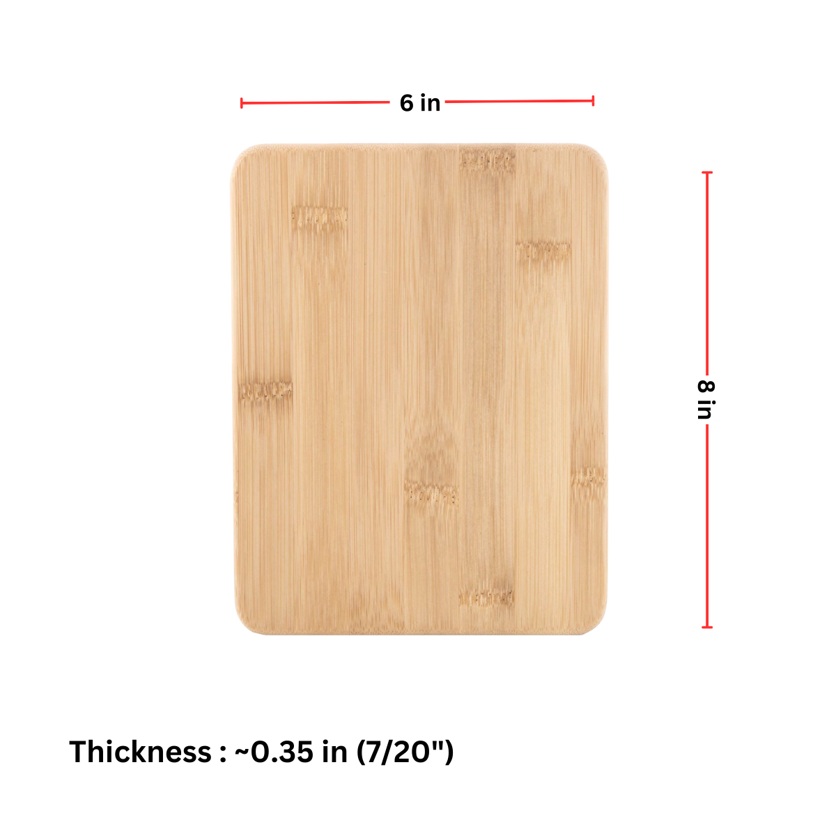 (Set of 24) 8"X6" Bulk Wholesale Plain Blank Bamboo Cutting Boards for Customized, Personalized Engraving, Promotional Products