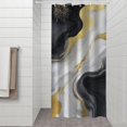 thumbnail image 2 of Black White Gold Marble Pattern Shower Curtain 36"x72" ,Bathroom Decorative Shower Curtains Set with 12 Hooks,Modern Waterproof Washable Shower Curtain, 2 of 6