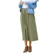thumbnail image 1 of SHTXOZHI Womens Skirts Elastic Waisted Button A-Line Pleated Casual Vacation Boho Skirts, 1 of 7