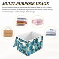 thumbnail image 6 of Yayeee Collapsible Cube Storage Bin with Lid Fabric Closet Decorative Basket with Handles, Light Blue Geometric Pattern, 6 of 7