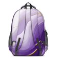 thumbnail image 3 of Purple and Gold Marble Pattern Backpack for School, Cute School Bag with Adjustable Shoulder Straps and Padded Back, 16.9"x12.6"x5.9", 3 of 5