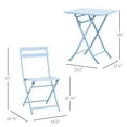 thumbnail image 3 of Outsunny 3 Pieces Garden Bistro Coffee Set Blue, 3 of 10