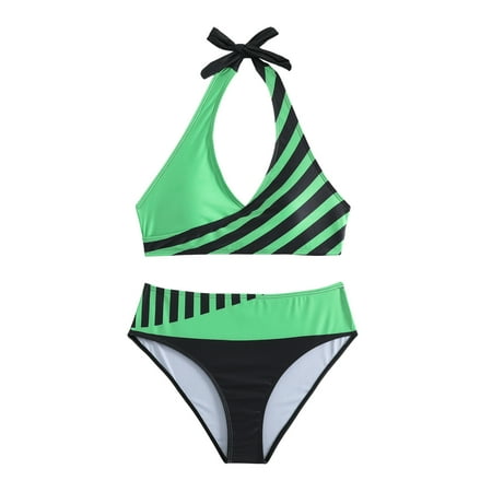 Divhosrg High Waisted Bikini Sets for Women One Shoulder  Bikini Sets for Women Cheeky Bottoms  Womens Bathing Suits 2 Piece  Womens Swimwear Plus Size  Green Swimsuits for Women Plus Size S