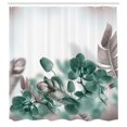 thumbnail image 2 of Ambesonne Tropical Shower Curtain, Blooming Orchids Leaves, 69"Wx70"L, Jade Green, 2 of 4
