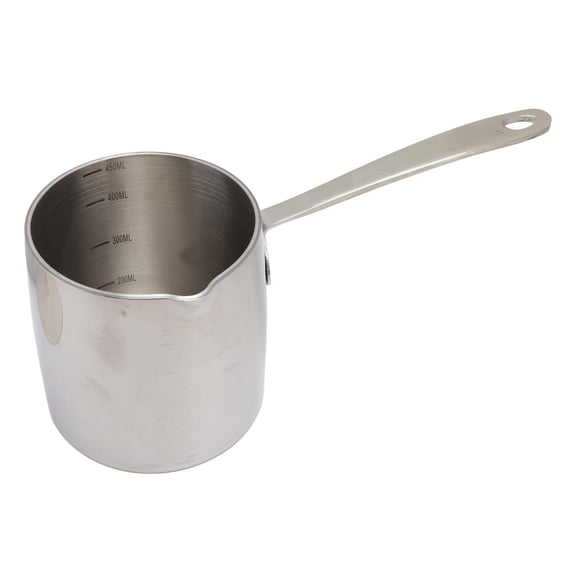 LAZIOEGR 450 mL Stainless Steel Butter & Oil Warmer – Triple‑Layer Heat Conduction, Built‑In Scale, Hanging Hole, Ideal for Milk, Syrup, Cheese & Small Sauces