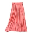 thumbnail image 5 of MIXUE Skirts For Women Summer Solid Color Elastic Waist Loose Maxi Skirt Holiday Wear,Red,XL, 5 of 5