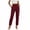 Wine, variant on hlysgo Dress Pants for Women Wide Leg Pull On Stretchy Trousers Business Casual High Waisted Pant with Pockets Dark Blue,L