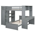 thumbnail image 4 of Pinovk Full size Loft Bed with a twin size Stand-alone bed, Shelves,Desk,and Wardrobe-Gray, 4 of 18