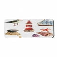 thumbnail image 1 of Nautical Computer Mouse Pad, Nautical Theme Elements Seagull Boat Lighthouse Shell Starfish Island Watercolor, Rectangle Non-Slip Rubber Mousepad Large, 31" x 12", Multicolor, by Ambesonne, 1 of 2