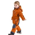 thumbnail image 3 of Maqroz Boys Girls Snowsuit Waterproof Jumpsuit Thermal One Piece Snow Suit for Kids Winter Ski Suit Coveralls Toddler Teen Snowsuit Winter Youth Insulated Coveralls with Hood, Sizes 1-15, Orange, 3 of 7