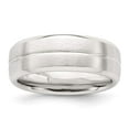 thumbnail image 6 of 925 Sterling Silver 7mm Brushed Fancy Band Ring Size 9.5, 6 of 7