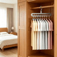 thumbnail image 2 of 9-Hole Hangers Organizer | Wardrobe Storage System | Space Saving Clothes Hanger for Closet Organization | Multi Hook Rotating Design for Pants Shirts Coats, 2 of 6