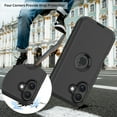 thumbnail image 4 of Hotpom Phone Case for iPhone 16 Plus Heavy Duty Shockproof Dustproof Case with Screen Protector tempered glass, Black/ Orange, 4 of 6