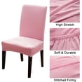 thumbnail image 3 of Dining Room Chair Covers Set of 4, Large Thick Stretch Soft Spandex Removable Washable Solid Color Chair Slipcovers Protector for Dining Room,Hotel,Ceremony (Pink, 4 Pack), 3 of 4