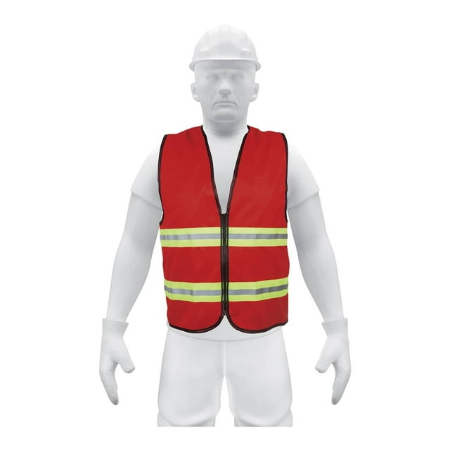 Chaleco De Seguridad Con Cierre Rojo TRUPER CHS-600R