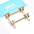 thumbnail image 4 of A Pair of Golden Butterfly Sparkle Dangle Sparkle Nipple Barbell, 4 of 4