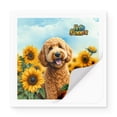 thumbnail image 2 of Goldendoodle Hello Summer Sunshine Sunflowers Spring Retro Vintage Vinyl Sticker Doodle Dog Lover Gifts Idea Waterproof Decal Art Decor - 00008, 2 of 5