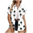 thumbnail image 2 of Weiqiqre Womens Tops Summer Beach Shirt Tropical Shirts Womens Hawaii Button Down Short Sleeve Blouses Button Up Tops, 2 of 5