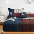 thumbnail image 6 of Twin XL Size Fitted Sheet Set - Vintage Star Country 2 Piece Bedding Sets 16" Deep Pocket Fitted Sheet with 1 Pillowcases, American Flag Blue Red Brushed Microfiber Hotel Luxury Bed Sheets, 6 of 9