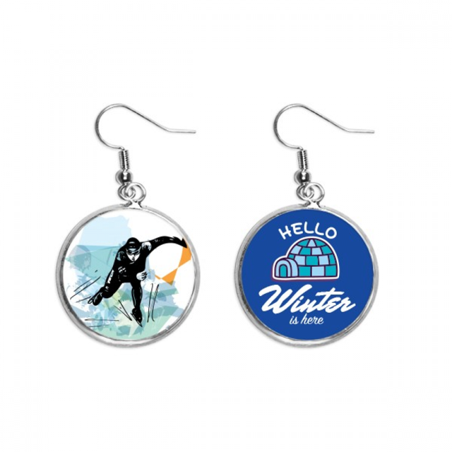 Deporte de invierno Patinaje de velocidad de los atletas masculinos Cuelgue la joyería del pendiente del hielo del invierno de la gota Unbranded M