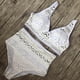 thumbnail image 2 of MKLEKYY Traje De Baño Mujer Natacion Crochet Two V Set Neck High Lace Swimsuit Waist Women'S Bikini Swimwears Tankinis Set, 2 of 3