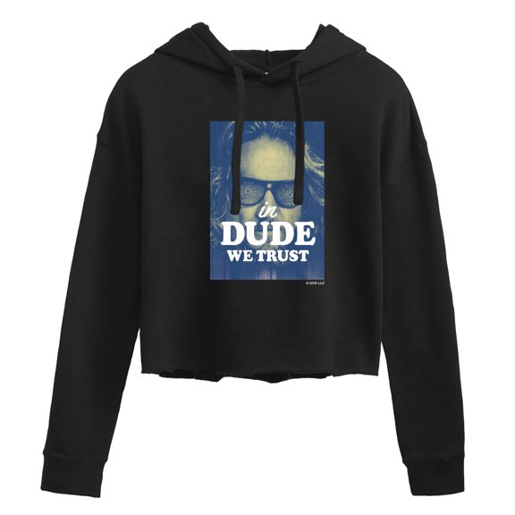 The Big Lebowski - In Dude We Trust - Juniors Cropped Pullover Hoodie