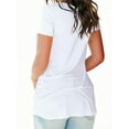 thumbnail image 6 of Liher T-shirts for Women Short Sleeve V-Neck Summer Tops Casual Loose Plain Tunic Blouse White Tee Clothes Size XL, 6 of 6