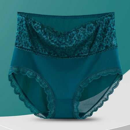 Super Savings: Women Panties Pack  Ropa Interior de Algodón para Mujer  Women Solid Color Underwear High Waisted Lace Tight And Breathable Underwear Panties SOPATENOR Army Green 2XL