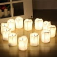 thumbnail image 4 of Teardrop Wax Candle Light Electronic Candles For Halloween Jack-O-Lantern Outdoor 12Pcs Led Fake Tea Candles Realistic, 4 of 4