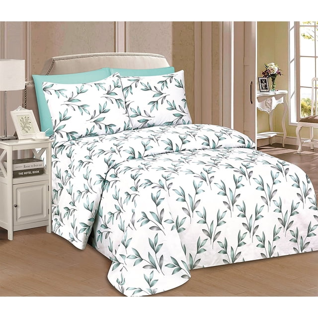 Beverly Hills 1800 Series Ultra Soft Printed 6 PC Sheet Set (Full, Laurel)