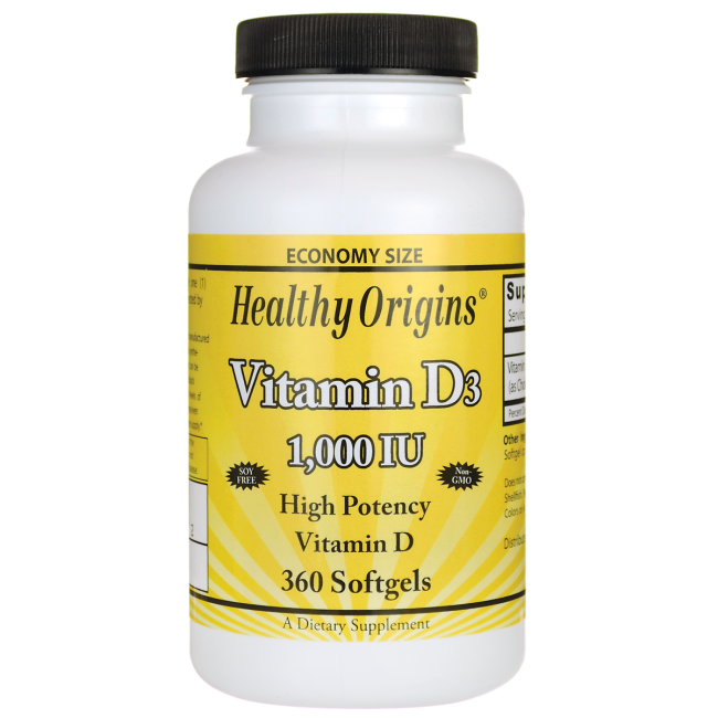 Healthy Origins - Vitamin D3 1000 IU - 360 Softgels - Walmart.com ...