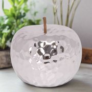 Brannic Hammered Apple Figurine Decorative Tabletop Accent, Modern Metal Apple Sculpture for Home Decor, Living Room, Office Desk & Shelf Decoration (Rose Gold)