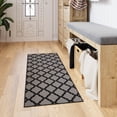 thumbnail image 5 of Ottomanson Trellis Kitchen Runner Rug 2'2" x 6' - Non Slip Low Pile Carpet, Dark Gray, 5 of 13