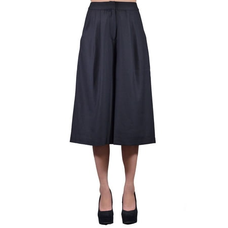 - Lush Lady Chic Structured Pleated Midi Length Wide Legs Karate Pants Trousers