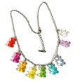 thumbnail image 1 of Collar DrippyGoods Y2K Gen Z con forma de osito de goma arcoíris, 1 of 4