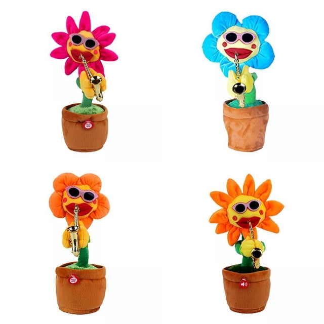 Juego de 4 Plantas de Girasol Verde, Juguetes para Muñecas , Adornos Decorativos para Encimeras Sunnimix girasol bailando