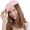 thumbnail image 3 of Summer French Beret Breathable Thin Beret Hat Solid Color Beanie for Women Lady, 3 of 7