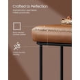 thumbnail image 4 of Bench for Entryway Bedroom, Synthetic Leather with Stitching, Ottoman Bench with Steel Frame, Living Dining Room, Mid-Century Modern, Loads 660 lb, Caramel Brown ULOM073K01, 4 of 8