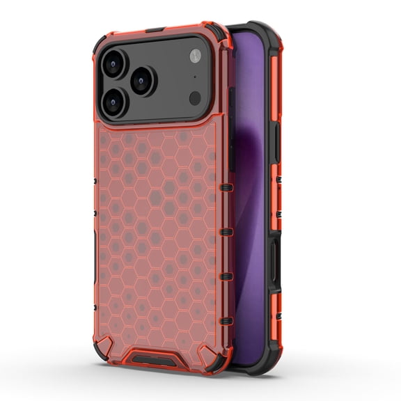 for iPhone 17 Pro Max Case Rugged, Slim Translucent Flexible Scratch Resistant TPU Gel Rubber Silicone Anti-Slip Shockproof Drop-Protection Phone Cover for iPhone 17 Pro Max,Red